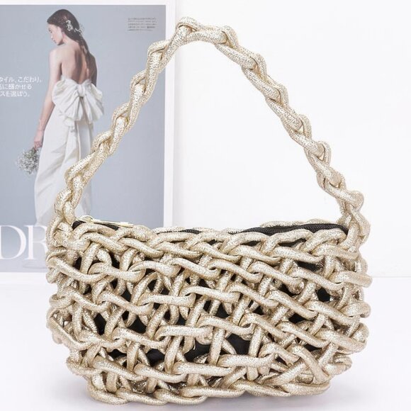 Metallic String Handmade Tote Bag - Picture 1 of 5